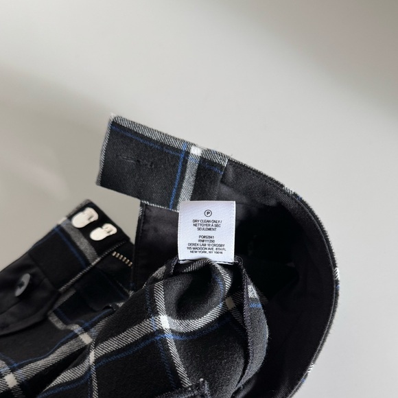 NWOT Derek Lam 10 Crosby High-Waist Grid-Print Flared-Leg Crepe Pants - Picture 8 of 10